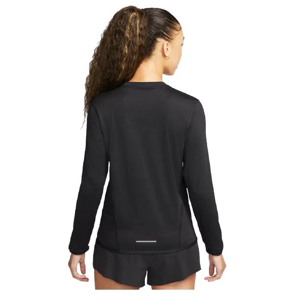 Nike Dri-FIT Swift Element UV Running Top Women's Small Black Crew-Neck - Picture 2 of 5